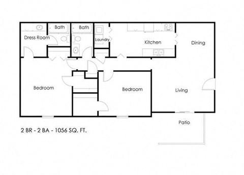 Park At Mt Zion_2 Bedroom Floor Plan at Park at Mt. Zion Apartments, Georgia, 30236